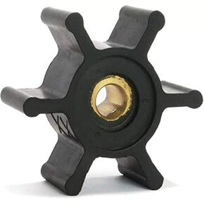 Jabsco 6303-0003-P, Nitrile, Drive Type 4, 6 Blade, 2 Diameter, 7/8 Width, 5/16 Shaft, Plastic Insert, Black