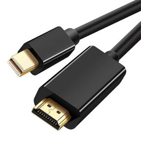 كابل Mini DisplayPort إلى HDMI، Mini DP (Thunderbolt) إلى كابل HDMI 6FT، الحل الأمثل للرقاقة لجهاز MacBook Air/Pro، Surface Pro/Dock، iMac، الشاشة، جهاز العرض والمزيد