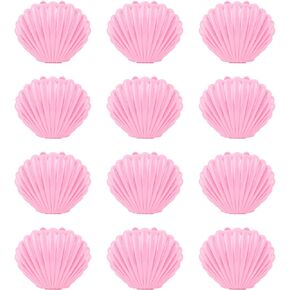 AUEAR, 15 Pack Blue Plastic Seashells Jewelry Box Mini Sea Shells Candy Boxes for Home Wedding Decoration