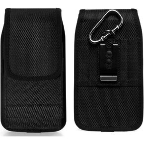 Phone Holster for iPhone 15, 15 Pro, 14, 14 Pro, 13, 13 Pro, 12, 12 Pro, SE 2022 and Samsung Galaxy S24 S23 S22 S10e - Belt Phone Case - Cell Phone Belt Holder - Belt Pouch, Nylon, with Clip Loop