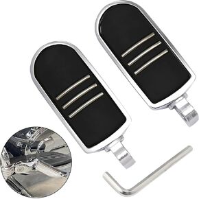 مسند القدم Streamliner Footpegs متوافق مع Harley Touring Street Glide Road King Road Glide Electra Glide Sportster Dyna Softail 10 مم (StyleA#Chrome)