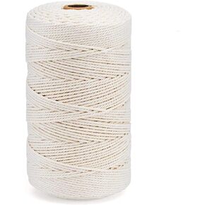Cotton Butchers Twine, 100% Cotton Kitchen Twine String, 1mm Cotton Rope 820feet for Cooking Meat, Roasting, Trussing Poultry, Baking & Crafting
