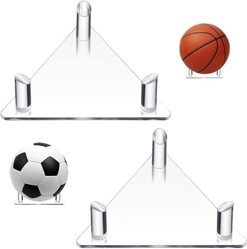 2 قطعة حامل كرة أكريليك، حامل كرة عرض واضح، رفوف تخزين لعرض الكرة الرياضية لكرة السلة وكرة القدم الطائرة وكرة القدم الرجبي in Kuwait