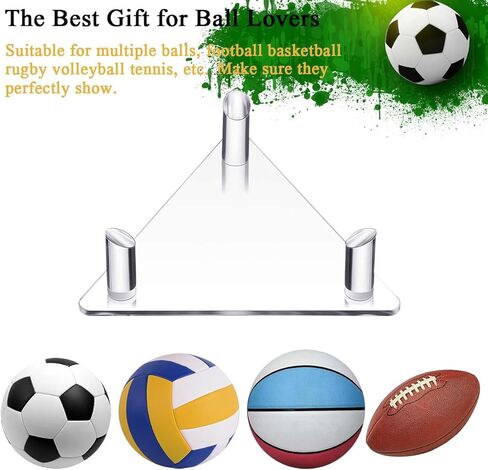 2 قطعة حامل كرة أكريليك، حامل كرة عرض واضح، رفوف تخزين لعرض الكرة الرياضية لكرة السلة وكرة القدم الطائرة وكرة القدم الرجبي in Kuwait