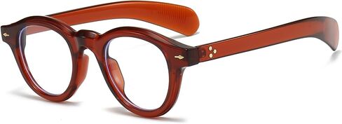 Round Blue Light Blocking Glasses for Men Women Retro Circle Computer Glasses Fashion Thick Frame Eyeglasses in Saudi Arabia