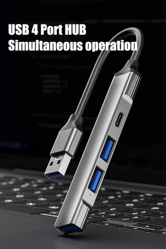 موزع USB بـ 4 منافذ USB موسع USB لأجهزة الكمبيوتر المحمول، وXbox، ومحرك الأقراص المحمول، والأقراص الصلبة، ووحدة التحكم، والطابعة، والكاميرا، ولوحة المفاتيح، والماوس، متوافق مع USB 3.0 وUSB-C in Saudi Arabia
