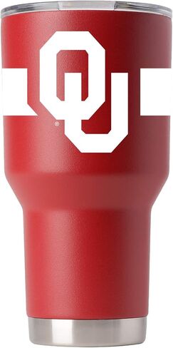 Gametime Sidekicks Oklahoma 30oz Crimson Tumbler - Officially Licensed, 18/8 Stainless Steel, Double-walled, Vacuum-insulated, UV LED Printed Logos, Sweatless, Stays Hot/Cold - 360 Wrap in Saudi Arabia