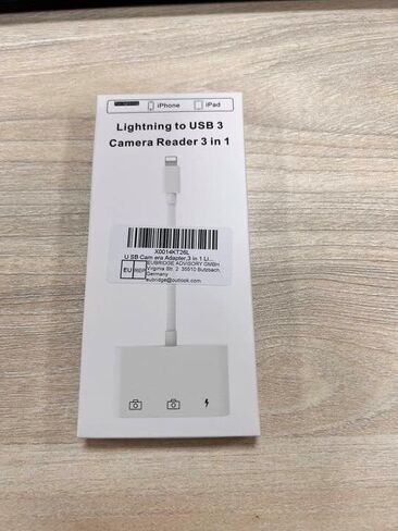 محول كاميرا USB لهاتف iPhone، محول USB OTG 3 في 1 iPhone مزدوج مع منفذ شحن مزامنة البيانات - متوافق مع iPhone 14/13/12/11/X/XS/XR/8/7، يدعم أحدث iOS 16 in Saudi Arabia