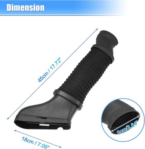 Uxcell زوج واحد من خرطوم دخول الهواء للسيارة لسيارة Mercedes Benz E550 E63 No.A2780902082/A2780905182 بلاستيك، مطاط أسود in Kuwait