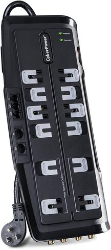 CyberPower CSHT706TCG Energy-Saving Home Office Surge Protector + TEL Protection, 2250J/125V, 7 Outlets, 6ft Power Cord in Saudi Arabia
