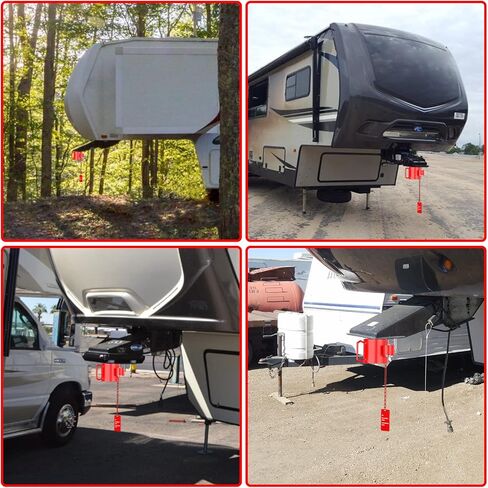 5th Wheel King Pin Lock, Heavy-Duty Steel Solid Steel 5th Wheel Hitch Lock Anti Theft Kingpin Lock for RVs, Container Trailers and Campers with Red Handles Warning Tag in Kuwait