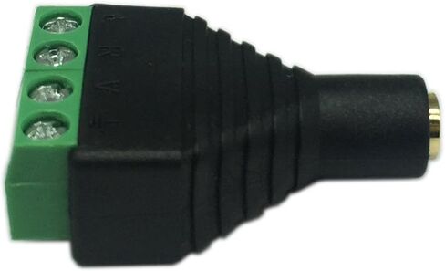 CERRXIAN 3.5 ملم 4 أقطاب مقبس أنثى ستيريو صوت فيديو إلى 4 أطراف براغي أنثى استبدال محول Balum (عبوة من قطعتين) in Saudi Arabia