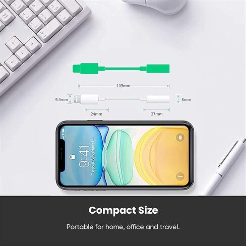 [معتمد من Apple MFi] 4 قطع من محول سماعة الرأس iPhone، esbeecables Lightning إلى 3.5 ملم محول مقبس سماعة الرأس محول سماعات الأذن لـ iPhone 14 13 12 11 XS XR X 8 7 iPad Hi-Fi Sound Music in Kuwait