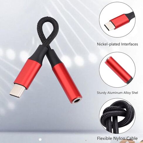 محول مقبس سماعة الرأس USB C ذكر إلى 3.5 مم أنثى، سلك كابل صوت من النوع C إلى Aux متوافق مع Samsung Galaxy S22+ S21 Ultra S20 S10 S9 Note 20 10، Google Pixel 6 Pro/5/4/3/2، أرجواني فاتح in Kuwait