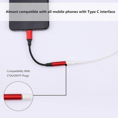 محول مقبس سماعة الرأس USB C ذكر إلى 3.5 مم أنثى، سلك كابل صوت من النوع C إلى Aux متوافق مع Samsung Galaxy S22+ S21 Ultra S20 S10 S9 Note 20 10، Google Pixel 6 Pro/5/4/3/2، أرجواني فاتح in Kuwait