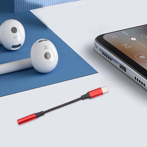 محول مقبس سماعة الرأس USB C ذكر إلى 3.5 مم أنثى، سلك كابل صوت من النوع C إلى Aux متوافق مع Samsung Galaxy S22+ S21 Ultra S20 S10 S9 Note 20 10، Google Pixel 6 Pro/5/4/3/2، أرجواني فاتح in Kuwait