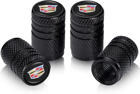 Metal Auto Tire Valve Stem Compatible with Cadillac CT6 XT5 CTS XTS SRX ATS DTS STS Trim Accessories 4pcs Black in Saudi Arabia