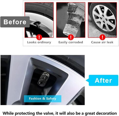 Metal Auto Tire Valve Stem Compatible with Cadillac CT6 XT5 CTS XTS SRX ATS DTS STS Trim Accessories 4pcs Black in Saudi Arabia