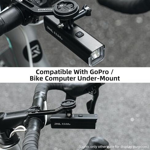 ROCKBROS Bike Light 1500 Lumens Bike Lights for Night Riding Bike Headlight 5000mAh USB-C Rechargeable IPX6 Waterproof Bike Front Light Compatible with Garmin/GoPro/Bike Computer Mount in Saudi Arabia
