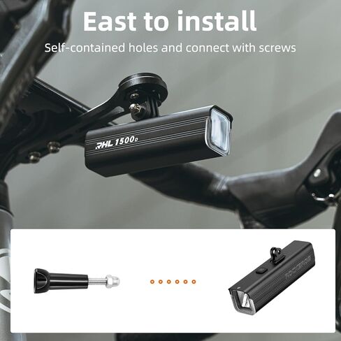 ROCKBROS Bike Light 1500 Lumens Bike Lights for Night Riding Bike Headlight 5000mAh USB-C Rechargeable IPX6 Waterproof Bike Front Light Compatible with Garmin/GoPro/Bike Computer Mount in Saudi Arabia