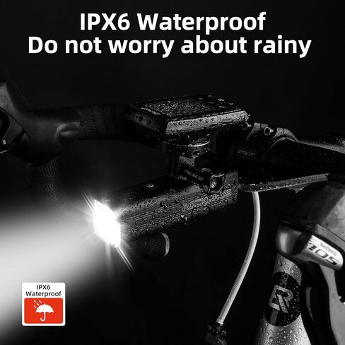 ROCKBROS Bike Light 1500 Lumens Bike Lights for Night Riding Bike Headlight 5000mAh USB-C Rechargeable IPX6 Waterproof Bike Front Light Compatible with Garmin/GoPro/Bike Computer Mount in Saudi Arabia