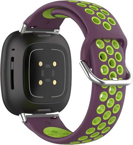 Silicone Sport Band Compatible with Fitbit Versa 3/Versa 4/Sense 2/Sense Smartwatch Breathable Rubber Replacement Watch Wristbands Strap in Saudi Arabia