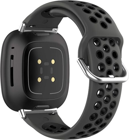 Silicone Sport Band Compatible with Fitbit Versa 3/Versa 4/Sense 2/Sense Smartwatch Breathable Rubber Replacement Watch Wristbands Strap in Saudi Arabia