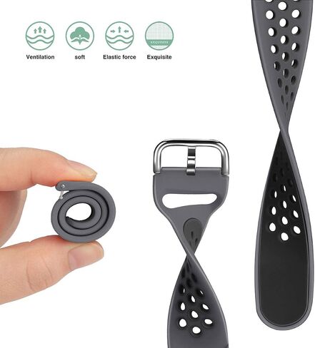 Silicone Sport Band Compatible with Fitbit Versa 3/Versa 4/Sense 2/Sense Smartwatch Breathable Rubber Replacement Watch Wristbands Strap in Saudi Arabia