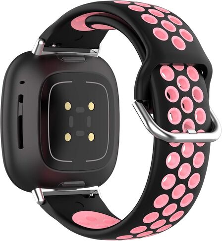 Silicone Sport Band Compatible with Fitbit Versa 3/Versa 4/Sense 2/Sense Smartwatch Breathable Rubber Replacement Watch Wristbands Strap in Saudi Arabia