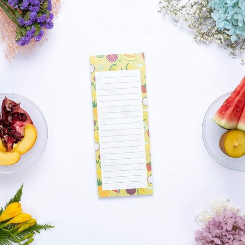 Magnetic Notepads, 10-Pack 60 Sheets Per Pad 3.5" x 9", for Fridge, Kitchen, Shopping, Grocery, To-Do List, Memo, Reminder, Note, Book, Stationery, (Fruitnotes Tropical Gems) in Saudi Arabia