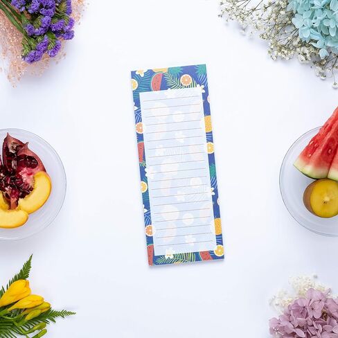Magnetic Notepads, 10-Pack 60 Sheets Per Pad 3.5" x 9", for Fridge, Kitchen, Shopping, Grocery, To-Do List, Memo, Reminder, Note, Book, Stationery, (Fruitnotes Tropical Gems) in Saudi Arabia