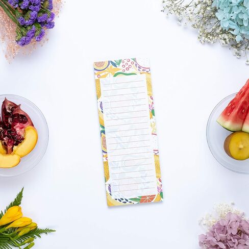 Magnetic Notepads, 10-Pack 60 Sheets Per Pad 3.5" x 9", for Fridge, Kitchen, Shopping, Grocery, To-Do List, Memo, Reminder, Note, Book, Stationery, (Fruitnotes Tropical Gems) in Saudi Arabia