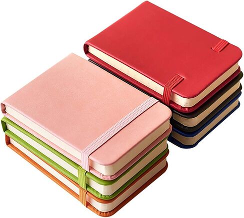 Ytzada Pocket Notebook 4 Pack, Small Softcover Mini Journal Notepad 2.9" x 4.3", 96 Sheets - 192 Lined Pages Elastic Closure Notebook for Traveler in Saudi Arabia