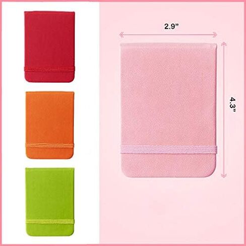 Ytzada Pocket Notebook 4 Pack, Small Softcover Mini Journal Notepad 2.9" x 4.3", 96 Sheets - 192 Lined Pages Elastic Closure Notebook for Traveler in Saudi Arabia