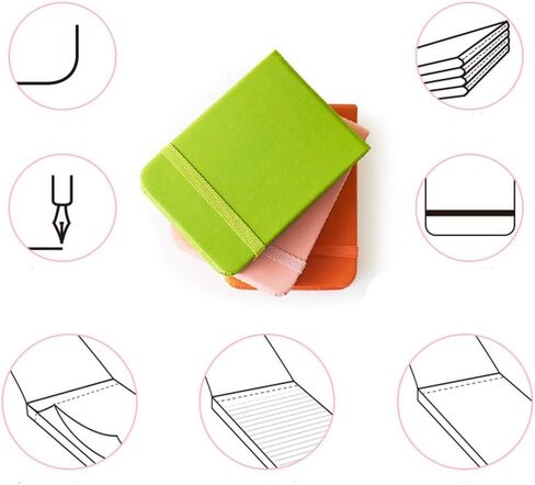 Ytzada Pocket Notebook 4 Pack, Small Softcover Mini Journal Notepad 2.9" x 4.3", 96 Sheets - 192 Lined Pages Elastic Closure Notebook for Traveler in Saudi Arabia