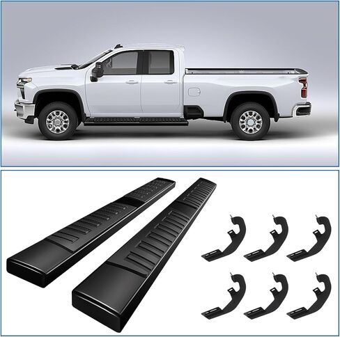 ألواح تشغيل من الفولاذ المقاوم للصدأ مقاس 6 بوصات متوافقة مع 19-23 Chevy Silverado/GMC Sierra 1500، 20-23 Silverado/Sierra 2500/3500 كابينة عادية، خطوات جانبية لسيارة Chevy Silverado Regular Cab in Saudi Arabia