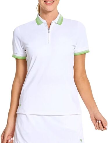 M MAELREG Womens Golf Shirt Short Sleeve 1/4 Zip Pique Performance Quick Dry Tennis Casual Collared Polo Shirts for Women in Saudi Arabia