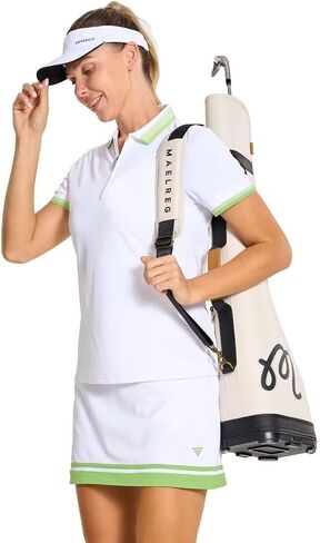 M MAELREG Womens Golf Shirt Short Sleeve 1/4 Zip Pique Performance Quick Dry Tennis Casual Collared Polo Shirts for Women in Saudi Arabia
