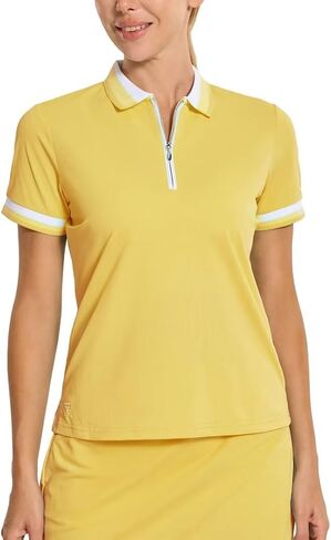 M MAELREG Womens Golf Shirt Short Sleeve 1/4 Zip Pique Performance Quick Dry Tennis Casual Collared Polo Shirts for Women in Saudi Arabia