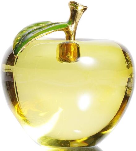 Waltz&F Crystal Apple Paperweight Craft Decoration (yellow) in Saudi Arabia