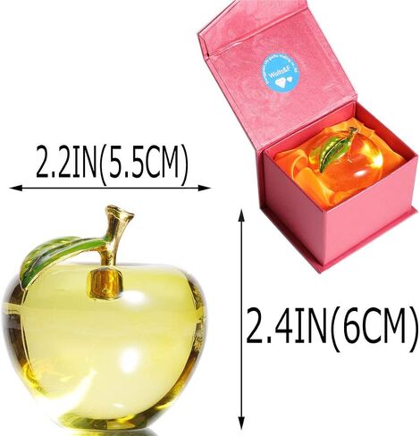 Waltz&F Crystal Apple Paperweight Craft Decoration (yellow) in Saudi Arabia