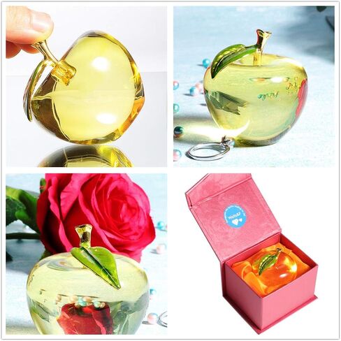 Waltz&F Crystal Apple Paperweight Craft Decoration (yellow) in Saudi Arabia