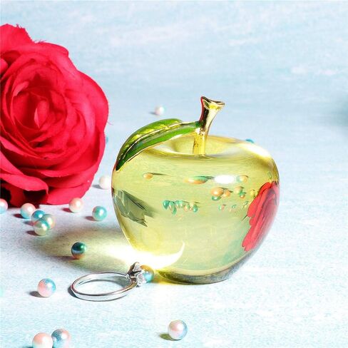 Waltz&F Crystal Apple Paperweight Craft Decoration (yellow) in Saudi Arabia