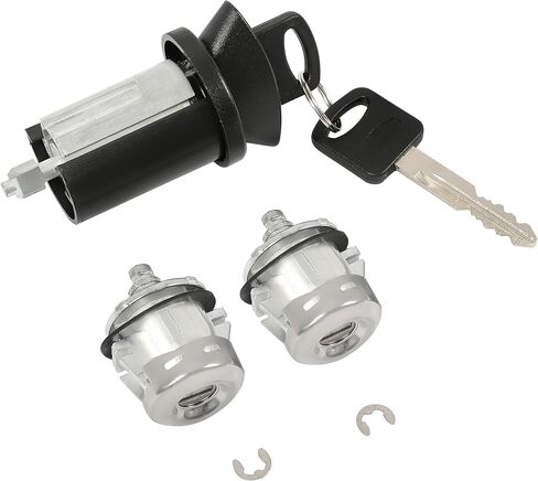 KUAFU اسطوانة قفل الإشعال ومجموعة اسطوانة قفل الباب متوافقة مع 1998-2019 Ford F-250 F-350 F-450 F-550 E-150 E-250 E-350 E-450 Excursion Crown Victoria Explorer Sport الألومنيوم والبلاستيك in Saudi Arabia