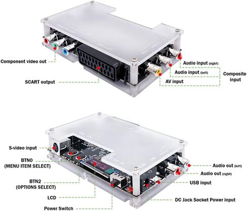 XBERSTAR OSSC Add-On Board with OSSC Open Source Scan Converter for NTSC PAL Retro Game (Transparent) in Saudi Arabia