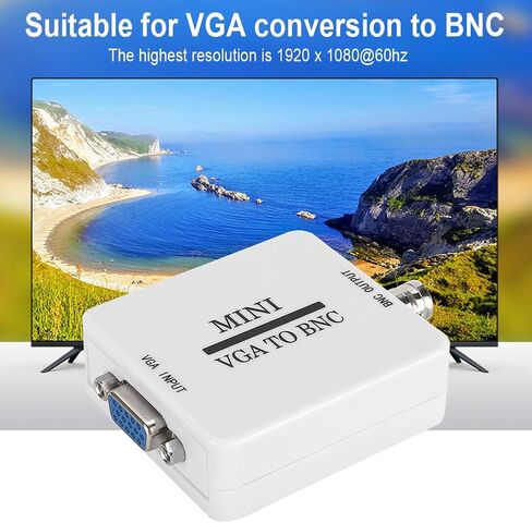محول VGA إلى BNC، محول فيديو Mini HD VGA إلى BNC بدقة 1920 × 1080 محول فيديو USB لشاشات HDTV وأجهزة الكمبيوتر in Saudi Arabia