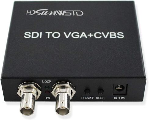 محول SDI (SD-SDI/HD-SDI/3G-SDI) إلى VGA+CVBS/AV+SDI يدعم 1080P للشاشة/الكاميرا/العرض مع محول الطاقة الأمريكي in Saudi Arabia