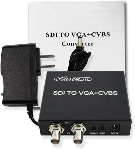 محول SDI (SD-SDI/HD-SDI/3G-SDI) إلى VGA+CVBS/AV+SDI يدعم 1080P للشاشة/الكاميرا/العرض مع محول الطاقة الأمريكي in Saudi Arabia