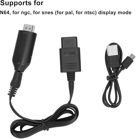 كابل PUSOKEI N64/NGC/SNES إلى HDMI، محول فيديو عالي الدقة 1080P HD لوحدة التحكم في الألعاب، التوصيل والتشغيل 3 أوضاع عرض مع سلك طاقة لشاشة التلفزيون in Kuwait
