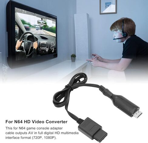 كابل PUSOKEI N64/NGC/SNES إلى HDMI، محول فيديو عالي الدقة 1080P HD لوحدة التحكم في الألعاب، التوصيل والتشغيل 3 أوضاع عرض مع سلك طاقة لشاشة التلفزيون in Kuwait
